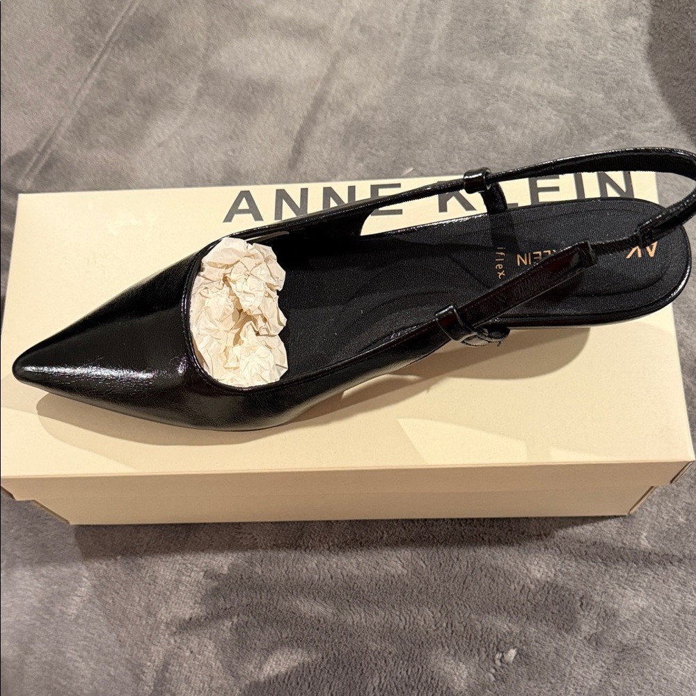 Anne Klein Black Slingback Heels